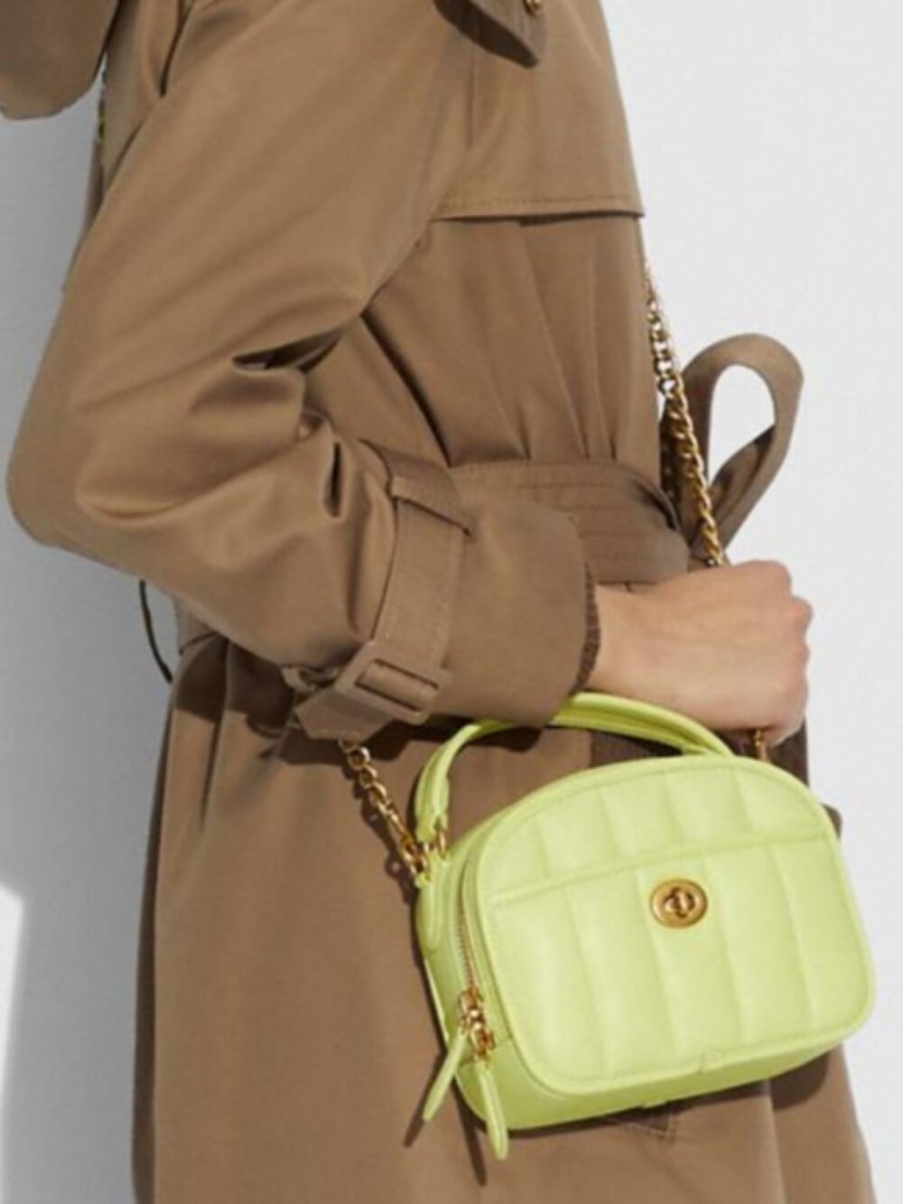 Coach Lunchbox Top Handle with Quilting